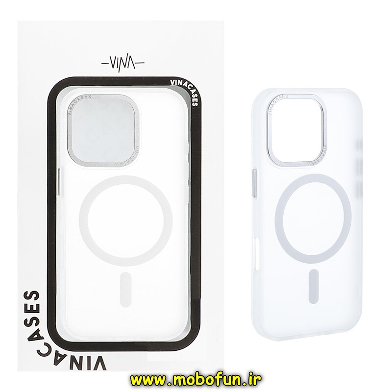 قاب گوشی iPhone 16 Pro آیفون مات VINA CASE وینا کیس اورجینال MagCase مگ سیف دار دور سیلیکونی HARD کد 45276