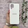 قاب گوشی Galaxy A12 - Galaxy M12 سامسونگ اورجینال Grade A شیشه ای PVD براق دور سیلیکونی ضدخش ضد ضربه سفید کد 54297