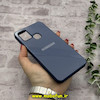 قاب گوشی Galaxy A21S سامسونگ اورجینال Grade A شیشه ای PVD براق دور سیلیکونی ضدخش ضد ضربه آبی کد 54326