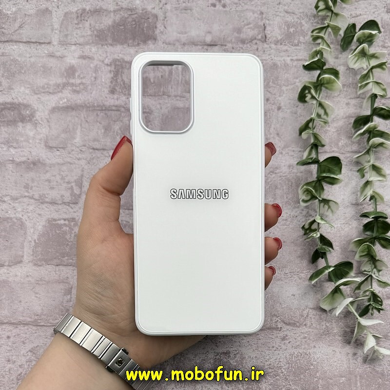 قاب گوشی Galaxy A22 4G - Galaxy M32 4G سامسونگ اورجینال Grade A شیشه ای PVD براق دور سیلیکونی ضدخش ضد ضربه سفید کد 54329