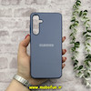 قاب گوشی Galaxy A35 سامسونگ اورجینال Grade A شیشه ای PVD براق دور سیلیکونی ضدخش ضد ضربه آبی کد 54365