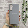 قاب گوشی Galaxy A55 سامسونگ اورجینال Grade A شیشه ای PVD براق دور سیلیکونی ضدخش ضد ضربه طوسی کد 54378