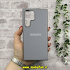 قاب گوشی Galaxy S23 Ultra سامسونگ اورجینال Grade A شیشه ای PVD براق دور سیلیکونی ضدخش ضد ضربه طوسی کد 54550
