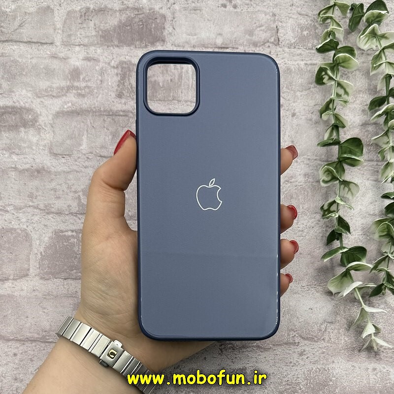 قاب گوشی iPhone 11 Pro Max آیفون اورجینال Grade A شیشه ای PVD براق دور سیلیکونی ضدخش ضد ضربه آبی کد 54415