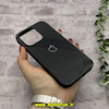 قاب گوشی iPhone 15 Pro آیفون اورجینال Grade A شیشه ای PVD براق دور سیلیکونی ضدخش ضد ضربه مشکی کد 54444