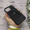 قاب گوشی iPhone 16 Pro Max آیفون اورجینال Grade A شیشه ای PVD براق دور سیلیکونی ضدخش ضد ضربه مشکی کد 54460