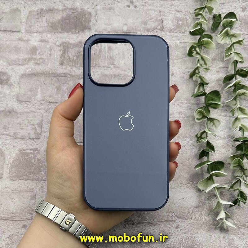 قاب گوشی iPhone 16 Pro آیفون اورجینال Grade A شیشه ای PVD براق دور سیلیکونی ضدخش ضد ضربه آبی کد 54459