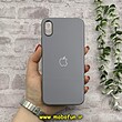 قاب گوشی iPhone XS Max آیفون اورجینال Grade A شیشه ای PVD براق دور سیلیکونی ضدخش ضد ضربه طوسی کد 54472