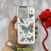 قاب گوشی iPhone 16 Pro آیفون اورجینال فانتزی سخت آینه ای لنز کرومی ایربگ دار طرح پروانه کیوت کد 54747