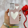 قاب گوشی iPhone 16 آیفون اورجینال فانتزی سخت آینه ای لنز کرومی ایربگ دار طرح قلب کد 54744
