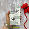 قاب گوشی Galaxy S23 Ultra سامسونگ اورجینال فانتزی سخت آینه ای لنز کرومی ایربگ دار طرح پروانه کیوت کد 54851