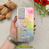 قاب گوشی Galaxy A15 سامسونگ لیزری لاکچری فانتزی برجسته رزینی نگین دار طرح خرس مرواریدی محافظ لنزدار کد 54882