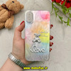 قاب گوشی iPhone X - iPhone XS آیفون لیزری لاکچری فانتزی برجسته رزینی نگین دار طرح خرس مرواریدی محافظ لنزدار کد 54936