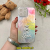 قاب گوشی iPhone 13 Pro Max آیفون لیزری لاکچری فانتزی برجسته رزینی نگین دار طرح خرس مرواریدی محافظ لنزدار کد 54927