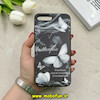 قاب گوشی iPhone 7 Plus - iPhone 8 Plus آیفون فانتزی اورجینال Grade A شیشه ای PVD براق دور سیلیکونی ضدخش ضد ضربه طرح پروانه کد 55231