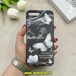 قاب گوشی iPhone 7 Plus - iPhone 8 Plus آیفون فانتزی اورجینال Grade A شیشه ای PVD براق دور سیلیکونی ضدخش ضد ضربه طرح پروانه کد 55231