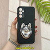 قاب گوشی Galaxy A14 سامسونگ هارد لاکچری فانتزی طرح گرگ گلدوزی مشکی کد 55346
