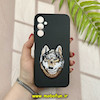 قاب گوشی Galaxy A24 سامسونگ هارد لاکچری فانتزی طرح گرگ گلدوزی مشکی کد 55348
