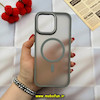 قاب گوشی iPhone 16 Pro Max آیفون اورجینال یونیک کیس CLASSIC FIT متال مات درجه یک دکمه فلزی مگ سیف دار طوسی کد 55518