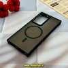 قاب گوشی Galaxy S23 Ultra سامسونگ اورجینال یونیک کیس CLASSIC FIT متال مات درجه یک دکمه فلزی مگ سیف دار مشکی کد 55520