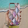 قاب گوشی iPhone 15 Pro Max آیفون ژله ای شفاف لاکچری الماسی برجسته کد 46492