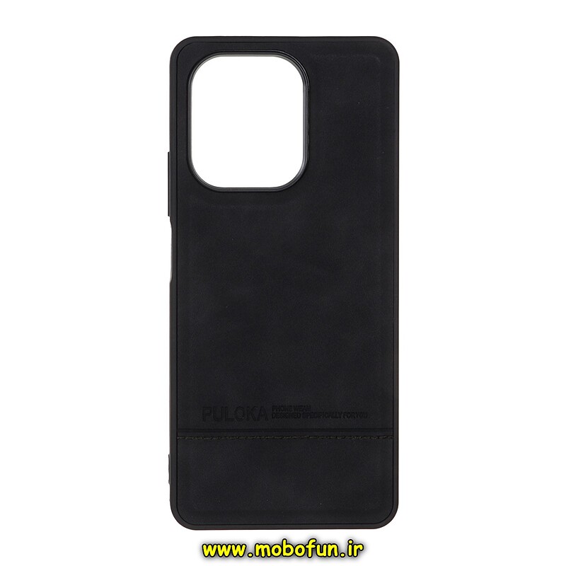 قاب گوشی Redmi Note 13 4G شیائومی اورجینال PULOKA پولوکا NEW CASE طرح چرمی جیر دوخت دار HARD مشکی کد 46975