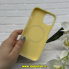 قاب گوشی iPhone 13 - iPhone 14 آیفون سیلیکونی پاستیلی اورجینال Case پاک کنی مگ سیف دار MagSafe داخل مخملی درجه یک زرد کد 56638