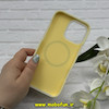 قاب گوشی iPhone 16 Pro Max آیفون سیلیکونی پاستیلی اورجینال Case پاک کنی مگ سیف دار MagSafe داخل مخملی درجه یک زرد کد 56663