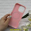 قاب گوشی iPhone 16 Pro Max آیفون سیلیکونی پاستیلی اورجینال Case پاک کنی مگ سیف دار MagSafe داخل مخملی درجه یک صورتی کد 56666