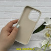 قاب گوشی iPhone 16 Pro آیفون سیلیکونی پاستیلی اورجینال Case پاک کنی مگ سیف دار MagSafe داخل مخملی درجه یک کرم کد 56654