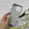 قاب گوشی iPhone 16 Pro آیفون سیلیکونی پاستیلی اورجینال Case پاک کنی مگ سیف دار MagSafe داخل مخملی درجه یک طوسی کد 56658