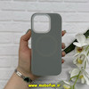 قاب گوشی iPhone 16 Pro آیفون سیلیکونی پاستیلی اورجینال Case پاک کنی مگ سیف دار MagSafe داخل مخملی درجه یک طوسی کد 56658