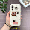 قاب گوشی Galaxy A25 سامسونگ سیلیکونی ژله ای فانتزی عروسکی برجسته طرح Coffee محافظ لنزدار کرم کد 56907