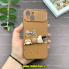 قاب گوشی iPhone 15 آیفون سیلیکونی ژله ای فانتزی عروسکی برجسته طرح Coffee محافظ لنزدار قهوه ای کد 56948