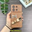 قاب گوشی Redmi Note 13 4G شیائومی سیلیکونی ژله ای فانتزی عروسکی برجسته طرح Coffee محافظ لنزدار قهوه ای کد 56994
