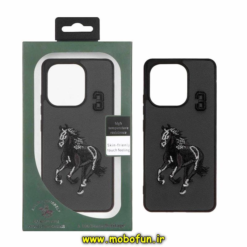 قاب گوشی Redmi Note 13 4G شیائومی هارد لاکچری فانتزی طرح POLO گلدوزی مشکی کد E9-47665
