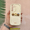 قاب گوشی Galaxy A35 سامسونگ ژله ای سولید SOLID منحنی سه بعدی برجسته عروسکی Friends خرسی تدی محافظ لنز دار سفید کد 57107