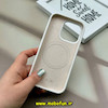قاب گوشی iPhone 16 Pro آیفون سیلیکونی اورجینال پاک کنی مگ سیف دار Magsafe درجه یک زیربسته سفید کد 57149