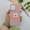قاب گوشی iPhone 13 Pro Max آیفون سیلیکونی توسکا برفی عروسکی برجسته میم صورتی کد 57194
