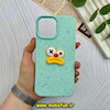 قاب گوشی iPhone 13 Pro Max آیفون سیلیکونی توسکا برفی عروسکی برجسته میم سبزآبی کد 57195