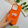 قاب گوشی iPhone 15 Pro آیفون سیلیکونی توسکا برفی عروسکی برجسته میم نارنجی کد 57211