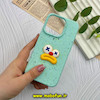 قاب گوشی iPhone 15 Pro آیفون سیلیکونی توسکا برفی عروسکی برجسته میم سبزآبی  کد 57212