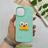 قاب گوشی iPhone 15 آیفون سیلیکونی توسکا برفی عروسکی برجسته میم سبزآبی کد 57207