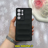 قاب گوشی Galaxy S25 Ultra سامسونگ سیلیکونی پافر PC زیر بسته محافظ لنز دار مشکی کد 57916