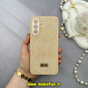 قاب گوشی Galaxy A36 سامسونگ نگین دار سواروسکی پلاک فلزی اورجینال محافظ لنز دار طلایی کد 57932