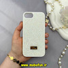 قاب گوشی iPhone 7 - iPhone 8 - iPhone SE 2020 - iPhone SE 2022 آیفون نگین دار سواروسکی پلاک فلزی اورجینال محافظ لنز دار سفید کد 57939