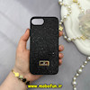 قاب گوشی iPhone 7 - iPhone 8 - iPhone SE 2020 - iPhone SE 2022 آیفون نگین دار سواروسکی پلاک فلزی اورجینال محافظ لنز دار مشکی کد 57941