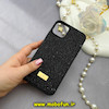 قاب گوشی iPhone 11 Pro Max آیفون نگین دار سواروسکی پلاک فلزی اورجینال محافظ لنز دار مشکی کد 57944