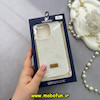 قاب گوشی iPhone 16 Pro آیفون نگین دار سواروسکی پلاک فلزی اورجینال محافظ لنز دار سفید کد 57956