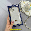 قاب گوشی iPhone 16 آیفون نگین دار سواروسکی پلاک فلزی اورجینال محافظ لنز دار سفید کد 57953